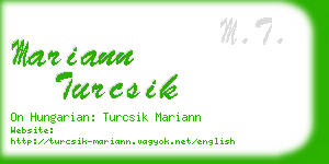 mariann turcsik business card